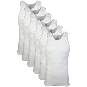 Gildan Men's Tagless White A-Shirt up to 2XL 6Pack